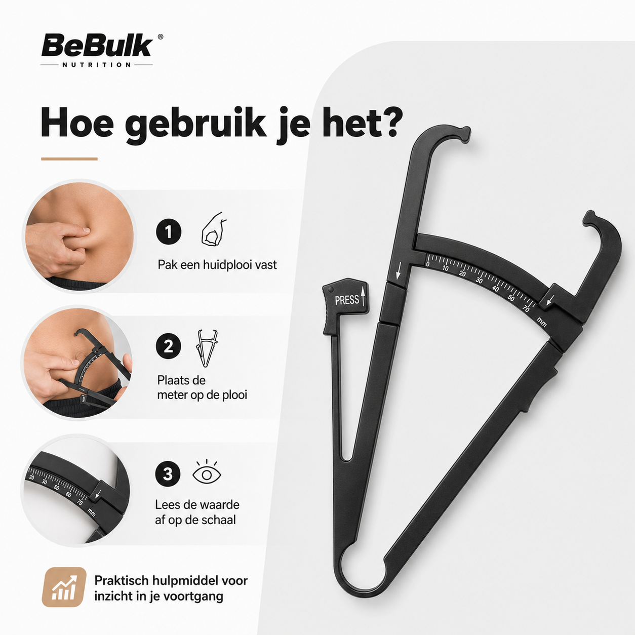 Fat Caliper - Vetmeter - Vetpercentage Meter - BeBulk Nutrition
