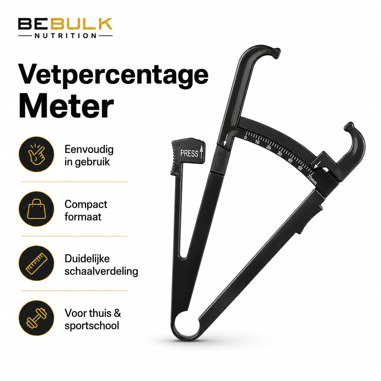 Fat Caliper - Vetmeter - Vetpercentage Meter - BeBulk Nutrition